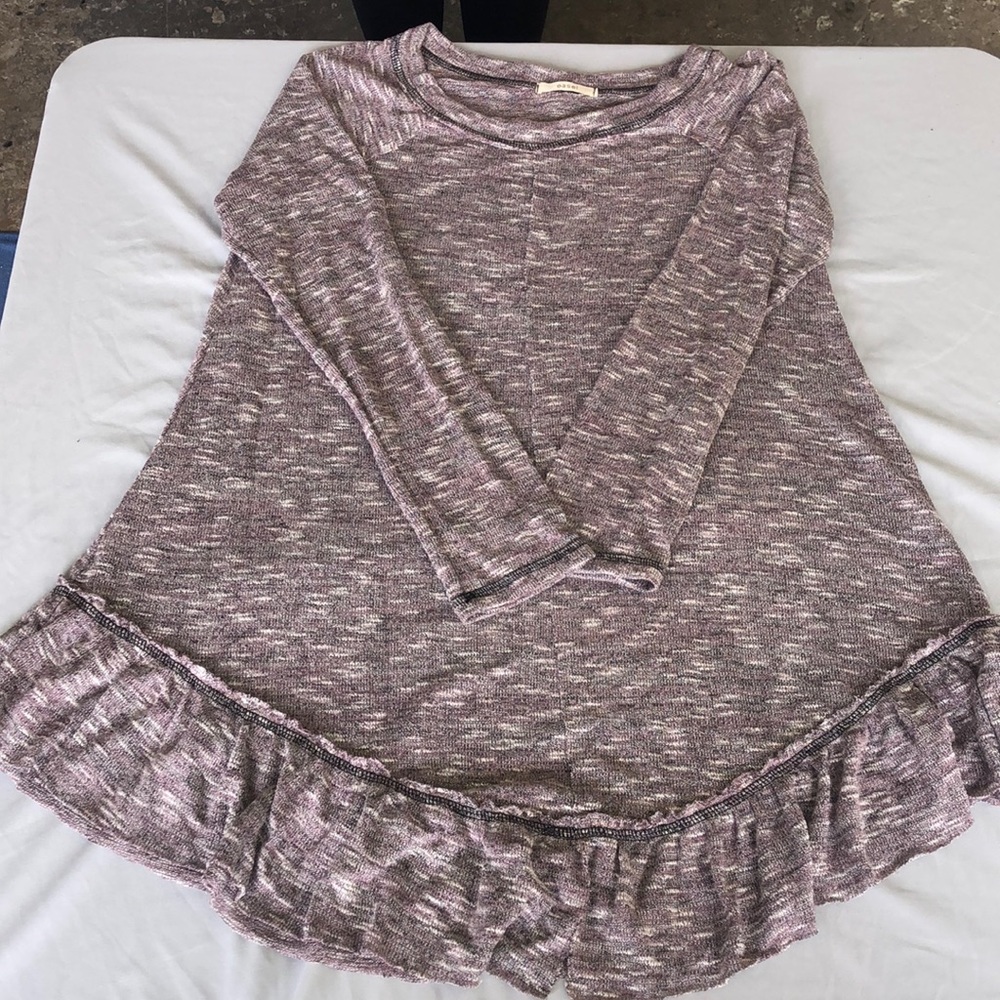 Dusty lilac ruffle blouse